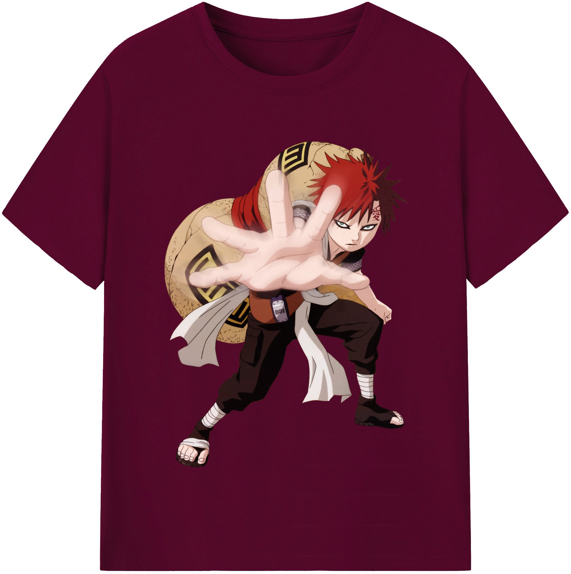 （画像用） NARUTO -ナルト- ガアラ Gaara レディースカジュアルプリントTシャツ（綿100％）